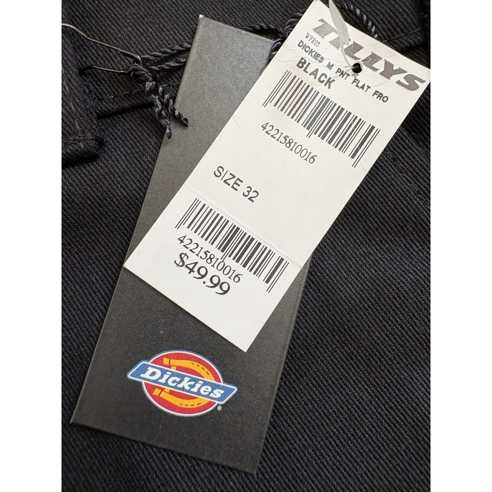 Dickies Regular Fit Black Twill Cuffed Work Pants NWT Mens Size 32 Skater - Picture 5 of 8